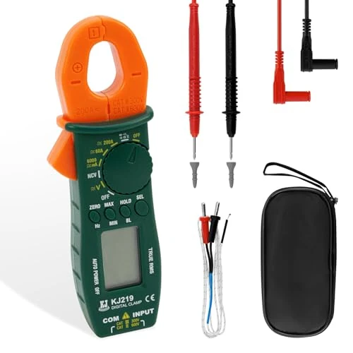Clamp Meter,Multimeter,Voltage Tester,Earth Leakage Clamp Meter,AC/DC Current/Voltage,0.001mA-60A, Auto-Ranging Measuring Resistance, Capacitance,Temperature and Continuity,NCV
