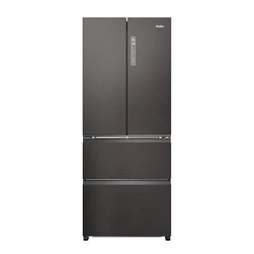 Haier FD 70 Serie 3, Frigorífico French Door, 2 puertas + 4 cajones, 402 litros, Total No Frost, Air Surround, My Zone, Independiente, Clase E, 177,5 x 70 x 68,8 cm, Dark Inox HFR3718ENMD