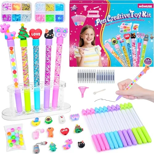 Limited-time offer: MOMUSE DIY Pen Making Kit, Fun Pen Creator Studio – Make You Own 12 Sparkly Pens with Beads, Creative Arts and Craft Kits for Kids Girls & Boys Toys Ages 6-12, Girls Birthday Present Gift 6-12 Year from 14.99 GBP to 12.10 GBP (save 19%)