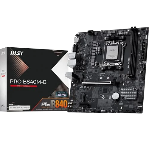 Offerta a tempo: MSI PRO B840M-B, scheda madre mATX – compatibile con processori AMD Ryzen serie 9000/8000 / 7000, socket AM5 – DDR5 Memory Boost (oltre 8000 MT/s in OC), PCIe 4.0 x16, M.2 Gen4, LAN 2.5G - 12% da 109.00 € a 95.99 €