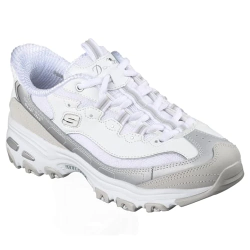 Limited-time offer: Skechers Women's D'Lites Smooth Nostalgia, White, 5 UK from 84.00 £ to 48.52 £ (save 42%)