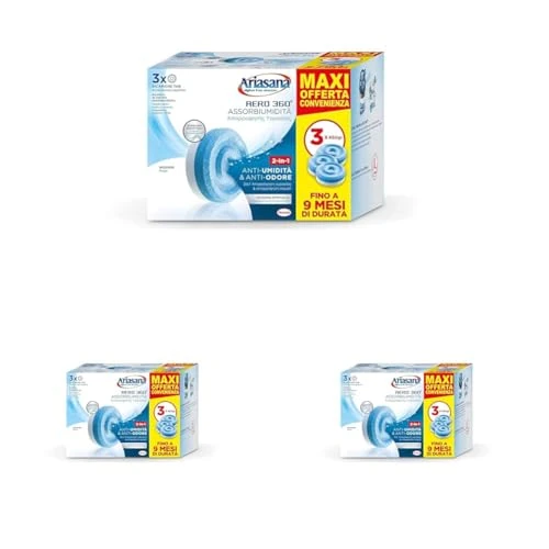 Offerta a tempo: Ariasana Aero 360 Tab Inodore Tripack, Ariasana Aero 360° Ricarica per Dispositivi — 14% da 44,97 € a 38,61 €