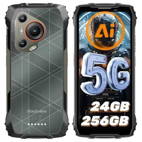 Oferta limitada: Blackview BL7000 5G Movil Irrompible Android 15-24GB+256GB (TF 2TB), 6.78" 2K 120Hz Smartphone, 50MP+32MP, Visión Nocturna 20MP, 5G Dual SIM/NFC/GPS/OTG/Face ID/Dimensity 6300 Movil Resistente de 279.99 € a 253.99 € (ahorro 9%)