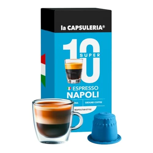 Offerta a tempo: Caffè ESPRESSO NAPOLI, intenso (200 Capsule) compatibili con Nespresso, 20 box da 10 capsule, espresso forte e avvolgente, retrogusto persistente e crema densa e corposa (La Capsuleria) - 41% da 55.80 € a 32.88 €