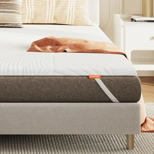 Sweetnight Topper Gel-matras 80 x 190 x 5 cm, met afneembare en wasbare overtrek, matras van traagschuim 80 x 190 x 5 cm, met elastische riemen, wit