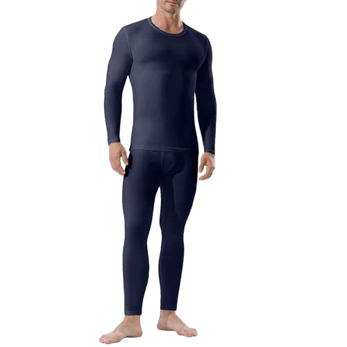 Limitiertes Angebot: Channo Herren Langarm Thermo Set: Atmungsaktive Skiunterwäsche Funktionsunterwäsche für Männer - Winter Warme Unterwäsche Blau XXL von 14.99 EUR auf 14.99 EUR (Spare 0%)