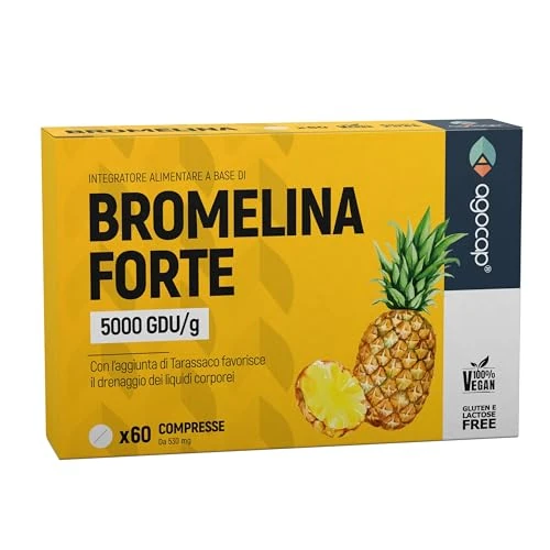 Bromelina 5000 GDU/g - Bromelina Forte Drenante. Drenante forte dimagrante, con Tarassaco e Bromelina Extra Forte Drenante. Rimedio Anticellulite. Ideale per smagliature, Ritenzione Idrica Gambe