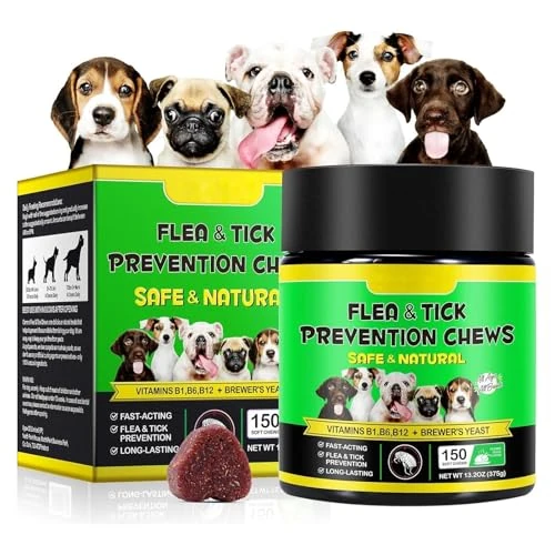 Antiparassitario Cani Pastiglie, Compresse Antipulci Per Cani, Prurito cutaneo, Equilibrio dei lieviti, Allergie, Sistema immunitario e Supporti per la Salute Generale