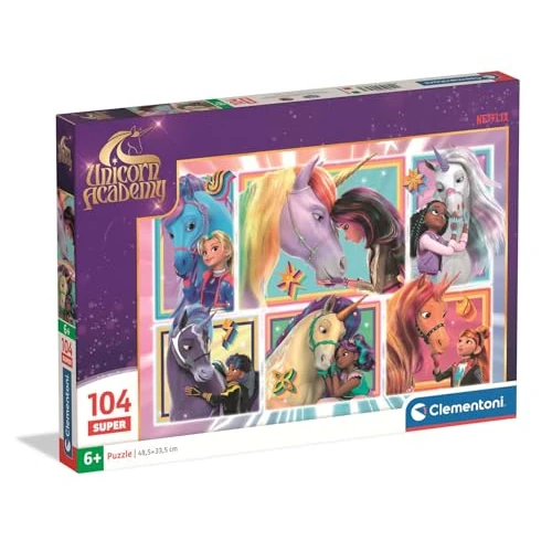 Offerta a tempo: Clementoni - Puzzle per Bambini 104 Pezzi, 6+ Anni, Illustrazione Netflix Unicorn Academy, Idea Regalo, Made in Italy, 48,5x33,5 cm, 25793 - 4% da 8.90 € a 8.50 €
