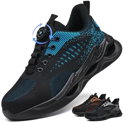 Limitiertes Angebot: Mitudidi Sicherheitsschuhe Herren S1 Leichte Arbeitsschuhe Anti-Schlag rutschfest Unisex Stahlkappe Atmungsaktiv Blau 45 EU von 38.99 EUR auf 38.99 EUR (Spare 0%)