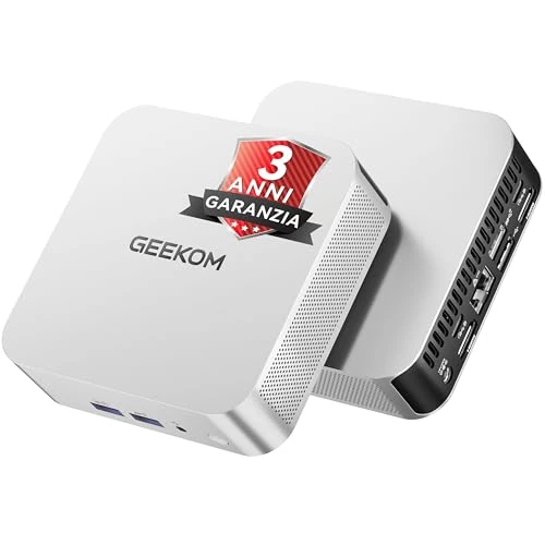 GEEKOM A6 Mini PC z AMD Ryzen 7 6800H, 16 GB RAM DDR5, 512 GB SSD, mini komputer stacjonarny z systemem Windows 11 Pro | USB4.0 | Czteroosobowy wyświetlacz 4K 60 Hz | WiFi 6E | Port LAN 2.5 Gb/s