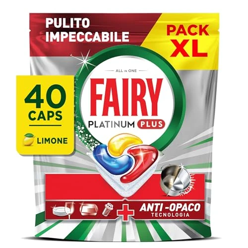 Offerta a tempo: Fairy Platinum Plus - 40 Pastiglie per Lavastoviglie con Tecnologia Anti-Opaco — 44% da 24,99 € a 13,99 €