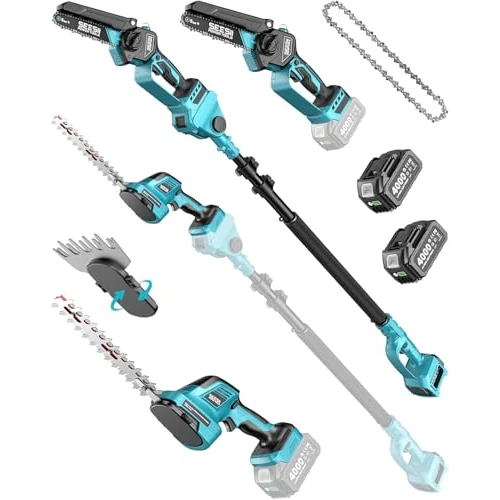 Oferta ograniczona: SEESII Bezprzewodowa mini pilarka łańcuchowa i nożyce do żywopłotu 6 w 1, 2 baterie 4000 mAh, koparka z drążkiem teleskopowym, maksymalny zasięg do 4,57 m z 704.14 EUR na 704.14 EUR (znizka 0%)