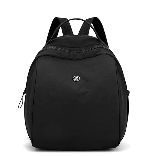 HUA ANGEL Plecak damski mały elegancki nylonowy plecak lekki i pojemny plecak z wieloma kieszeniami, mini plecak damski na uniwersytet sport podróże lato BA-213-S, czarne