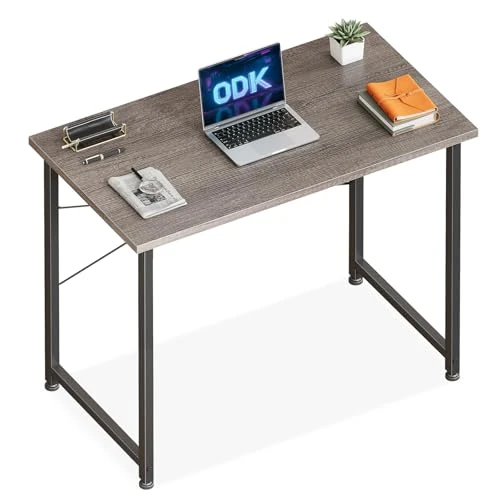 Offerta a tempo: ODK Scrivania per Computer, 80x40cm Scrivania da Ufficio, Scrivanie Adatte per Camere da Letto e Soggiorni, Grigio - 22% da 49.99 € a 38.94 €