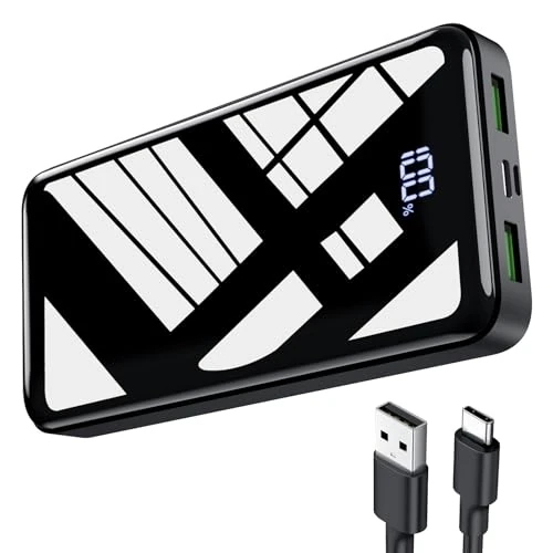 Power Bank 27000 mAh, 22,5 W PD20 W USB C Power Bank à charge rapide, batterie externe portable avec écran LED pour téléphones