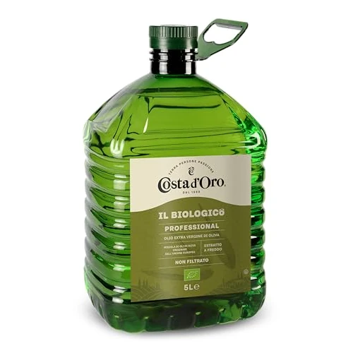 Offerta a tempo: Costa d’Oro – Il Biologico 5L. Olio extravergine di oliva non filtrato, estratto a freddo, prodotto secondo i metodi della filiera biologica. PET da 5L. - 15% da 39.99 € a 33.99 €