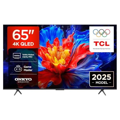 TCL 65P8K QLED TV 4K HDR UHD 65" Smart Google TV (Dolby Vision & Atmos, Motion Clarity Pro, FreeSync, Onkyo 2.1, Voice Control, Google Assistant, Google Cast Compatible)