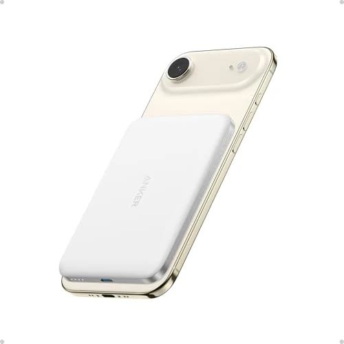 Limitiertes Angebot: Anker Nano Powerbank, Ultraschlanke 5000mAh Magnet-Powerbank, Qi2-zertifiziert, 15W Max ultraschnelles Laden, MagSafe-kompatibel, tragbares Ladegerät, Ergonomisches Design, Für iPhone 17/16/15/14/13 von 49.99 EUR auf 39.99 EUR (Spare 20%)