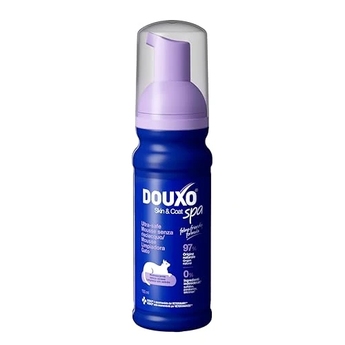DOUXO® Skin & Coat SPA Zachte Reinigingsmousse voor katten, 150 ml, reinigt en verfrist de vacht veilig, laat het zacht, stralend en geurend achter