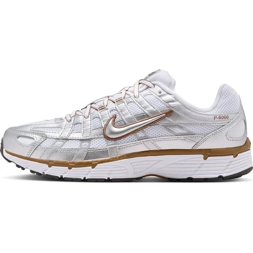 Nike P-6000 White/Metallic Silver-LT British Tan 43 EU