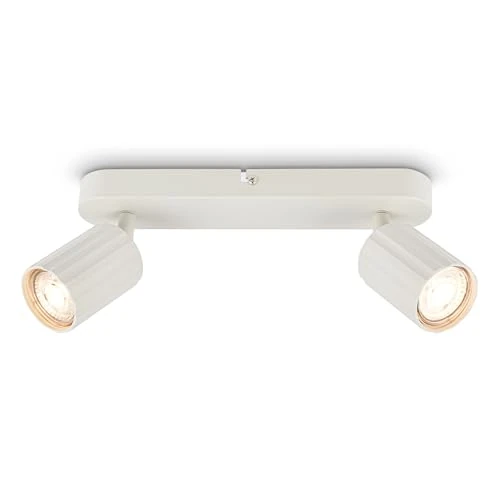 Limited-time offer: Briloner - Ceiling Light with Grooves, Adjustable, GU10, max. 9 W, Ceiling Spotlight, Ceiling Lights for Living Room, Ceiling Light Lounge, Ceiling Lights for Hallways, Bedroom, 28 cm, Antique White from 29.35 GBP to 29.35 GBP (save 0%)