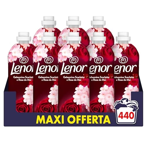 Offerta a tempo: Lenor Ammorbidente Lavatrice Concentrato 440 Lavaggi (8X55), Gelsomino Scarlatto E Rose De Mai, Freschezza Che Dura 3 Volte Più A Lungo Con Tecnologia Olii Profumati - 38% da 47.99 € a 29.99 €