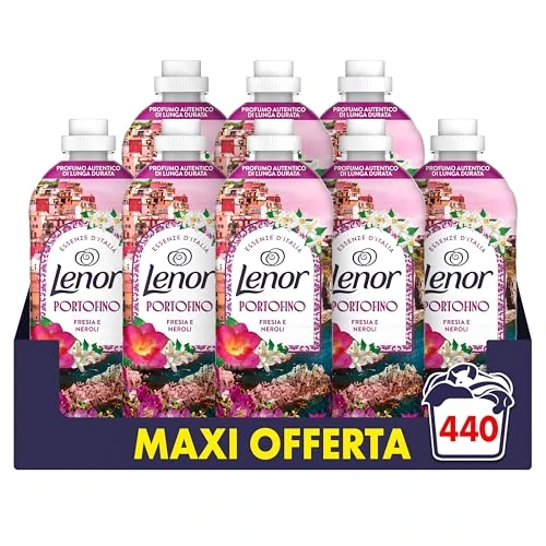 Offerta a tempo: Lenor Ammorbidente Lavatrice Concentrato Essenze d’Italia, 440 Lavaggi (8x55), Portofino, Note Di Fresia e Neroli, Profumo autentico di lunga durata - 41% da 47.99 € a 28.49 €