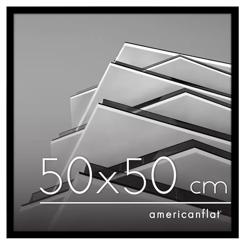 Beperkte aanbieding: Americanflat 50x50 cm Fotolijst met Schokbestendig Glas - Streamline Collectie - Dunne Rand Fotolijst voor Tafel en Muur - Ophangmateriaal en Ingebouwde Standaard - Zwart van 24.44 EUR naar 24.44 EUR (besparing 0%)