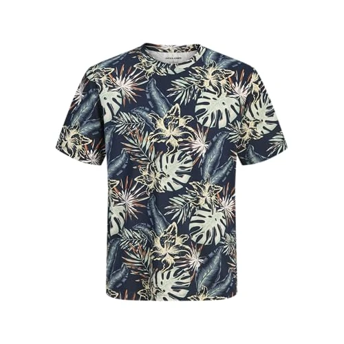 Offerta a tempo: JACK & JONES Jjhonolulu AOP Tee SS Crew Neck Pls, Blazer Blu Marine, 5XL Uomo - 12% da 15.26 € a 13.39 €