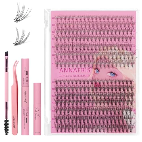 ANNAFRIS Cluster Lashes Kit 10D+20D Individual Eyelashes 8-18mm False Lashes Individual Cluster DIY Lash(10D+20D)