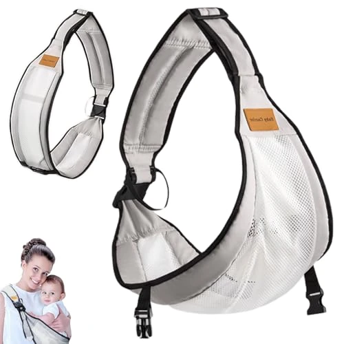 Porte-bébé côté, Porte Bébé Portable, Porte Bebe Toddler Réglable, Portable Echarpe De Portage Bebe, bébé de 0 à 36 mois, tout-petits jusqu'à 20 kg (gris)