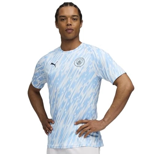 Offre limitée : PUMA Manchester City FC Maillot de préchauffage pour Hommes 25/26, Bleu (Silver Sky), XXL de 64.95 € à 58.00 € (11% de remise)