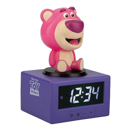 Tijdelijke aanbieding: Paladone Toy Story Lotso digitale wekker met nachtlampje en muziek, officieel gelicentieerde Disney Pixar slaapkamerklok voor kinderen - werkt op batterijen, leuk cadeau-idee en schattig van 30.06 € naar 30.06 € (0.00% korting)