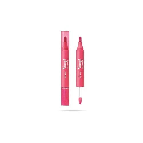 Pupa Rossetto + Gloss Labbra Vamp! Marker Duo, con Acido Ialuronico - 3 in 1 Definisce, Colora e Riempie, Contouring Labbra - Disponibile in 9 Varianti Colore (006 Dragon Fruit)