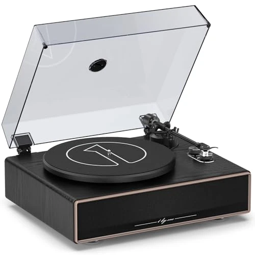 1 by ONE Turntable with Integrated Speakers Bluetooth 33/45 RPM