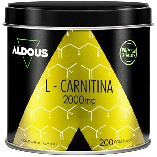 L Carnitine 2000mg - 200 Tablets - Pre Workout and Muscle Recovery Supplement - 2932mg L-Carnitine Tartrate High Potency - Energy, Endurance - Vegan, Gluten Free, No Additives - Aldous