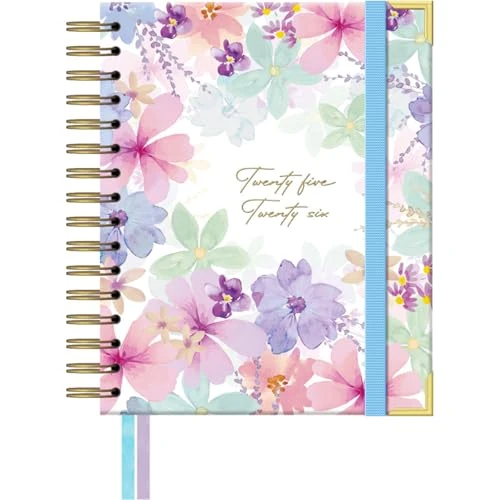 Takenote Agenda 2025 2026 - Formato A5 (16,5x20,5 cm), Giorno per Pagina, Formato Accademico Settembre-Agosto, Rilegatura a Doppia Spirale Wire’o, Bilingue: Spagnolo e Inglese - Violet