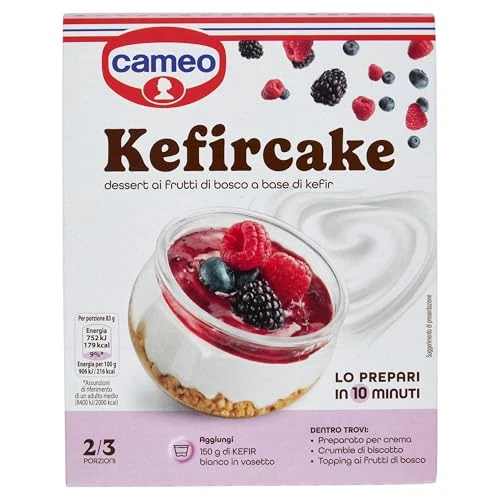 Cameo Kefircake Dessert ai Frutti di Bosco a Base di Kefir, Preparato per Dessert a Strati Facile da Preparare in 10 Minuti, Confezione per 2/3 porzioni, 100 g