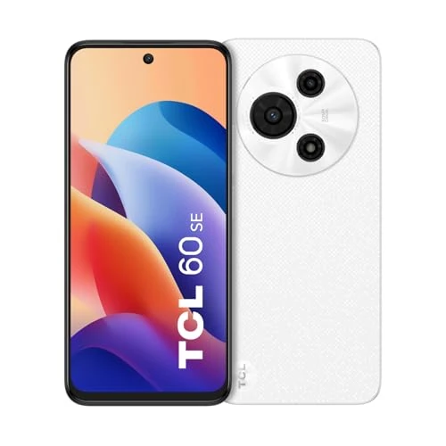 TCL 60 SE Cell Phone, Schermo HD+ da 6,7", Smartphone Sbloccato 8+512GB, Doppia fotocamera 50MP, Batteria Grande da 5000mAh, Smartphone Android 15, Altoparlanti Doppi, Bianco Blizzard