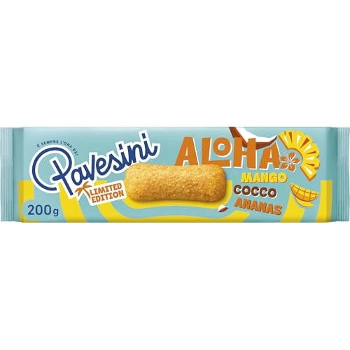 Offerta a tempo: Pavesi Pavesini Aloha, Biscotto Tropicale per Colazione o Merenda, Confezione da 200g - 25% da 2.99 € a 2.25 €