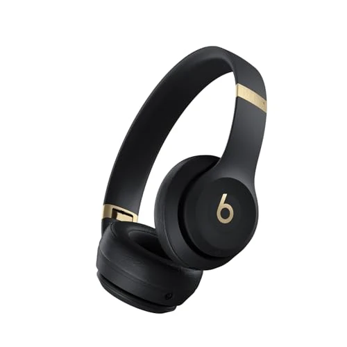 Beats Solo 4 – Wireless Bluetooth On-Ear Headphones, Apple & Android Compatible, Up to 50 hours of Battery Life – Black & Gold