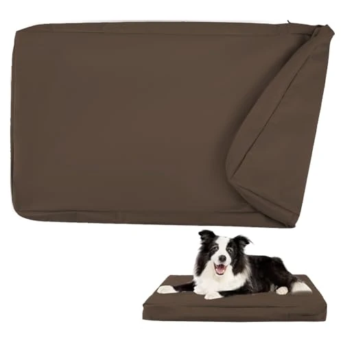 Offerta a tempo: DUJUIKE Coprimaterasso di Ricambio Impermeabile per Cani, coprimaterasso per Animali Domestici, coprimaterasso per Cani Lavabile e sfoderabile, copricuccia con cerniera (Marrone, XL(122 x 92 x 10cm)) - 34% da 23.99 € a 15.91 €
