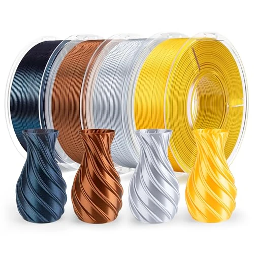 Oferta limitowana: ELEGOO Filament jedwabny PLA, 1,75 mm, wielokolorowy 4 × 250 g, jedwabny filament PLA, dokładność wymiarowa +/- 0,02 mm, zestaw 4 szpul 250 g, złoty/srebrny/miedziany/czarny galaktyka z 76.25 zł na 56.85 zł (oszczędź 25.44%)