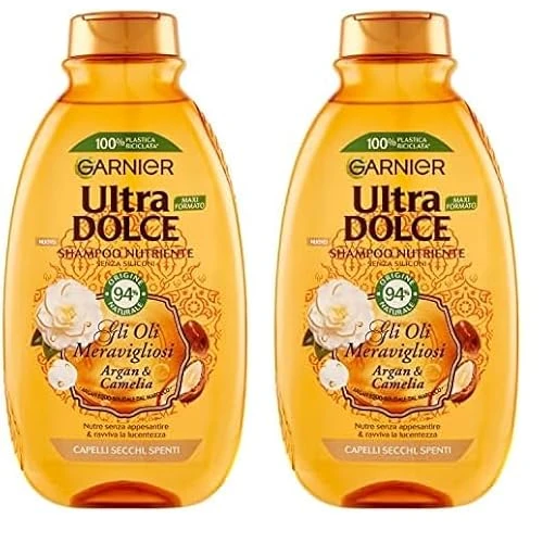 Offerta a tempo: Garnier Ultradolce Meravigliosa Shampoo Normale Liquido, 300 ml (Confezione da 2) - 27% da 6.58 € a 4.78 €