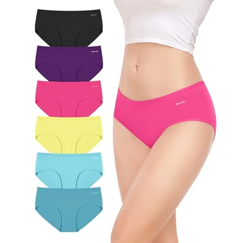 Begrenztes Angebot: TANSTC Damen Unterhosen Baumwolle 6er-Pack Hipster Slips, Niedrige Taille & Stretch, Atmungsaktiv von 22.90 EUR auf 18.55 EUR (Rabatt 19%)