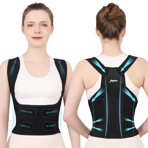 Posture Correcteur Dos Femme Homme: Ceinture Dorsale Lombaire Réglable et Respirante – Redresseur Dos Droit Invisible – Soutien Cou Épaules Confortable pour Maintien du Dos Correcteur de Posture (L)