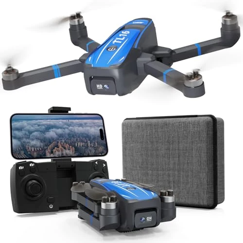 Oferta limitada: Toladrone TL16 Dron con Cámara, Drones con Motor sin Escobillas y Cámara 4K HD para Adultos, Posicionamiento por Flujo Óptico, Función de Ajuste Fino, Drone Plegable Apto para Principiantes, Azul de 159.99 EUR a 59.99 EUR (ahorro 63%)