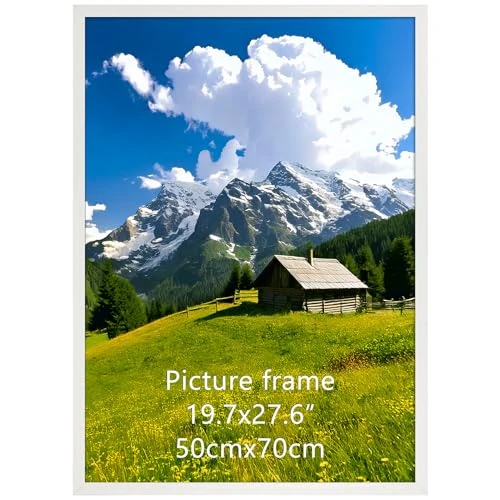 Ditwis Marco 50x70 cm Aluminio Blanco, Marco de Metal Grande para Fotos, Posters y Obras de Arte, para Colgar en la Pared