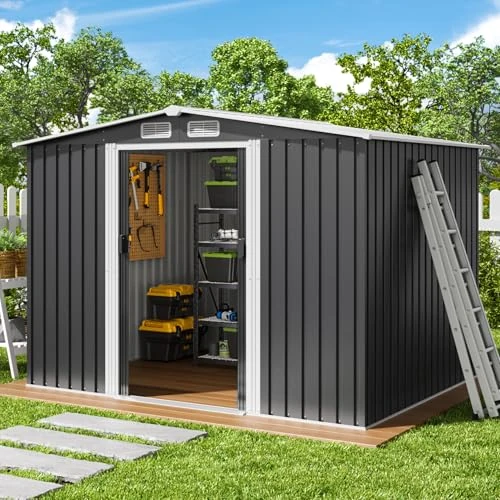 Oferta limitada: Xbro Caseta Jardín Exterior, 247 x 193 x 179 cm, Cobertizo de Jardín Exterior Metálico con Ventilación, Exterior y Patio(Gris) de 279.99 € a 279.99 € (ahorro 0.00%)